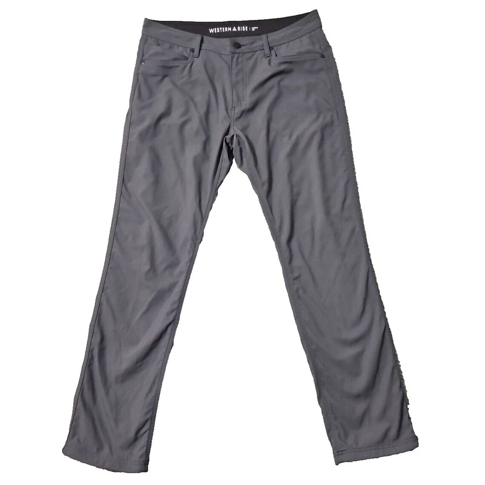 Western Rise Pants 34x31 Mens Gray‎ Chino Pockets Outdoors Stretch Modern Casual